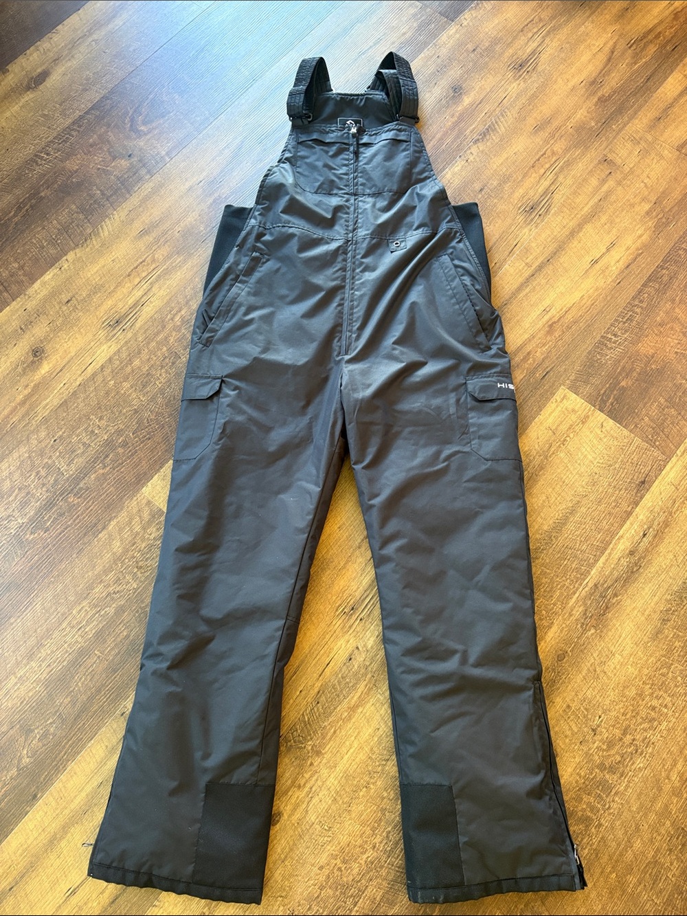 Men's Black Snow Bib Pants with Adjustable Straps